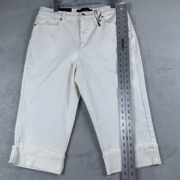 Gloria Vanderbilt Amanda Capri Jeans Women Size 12 Ultra Stretch High Rise White - Picture 11 of 12